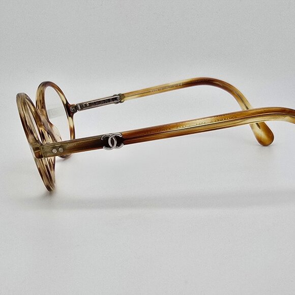 Chanel 3251 c.1413 Light Tortoise Round Eyeglasses Frame Italy 44-21-140 - Picture 3 of 15